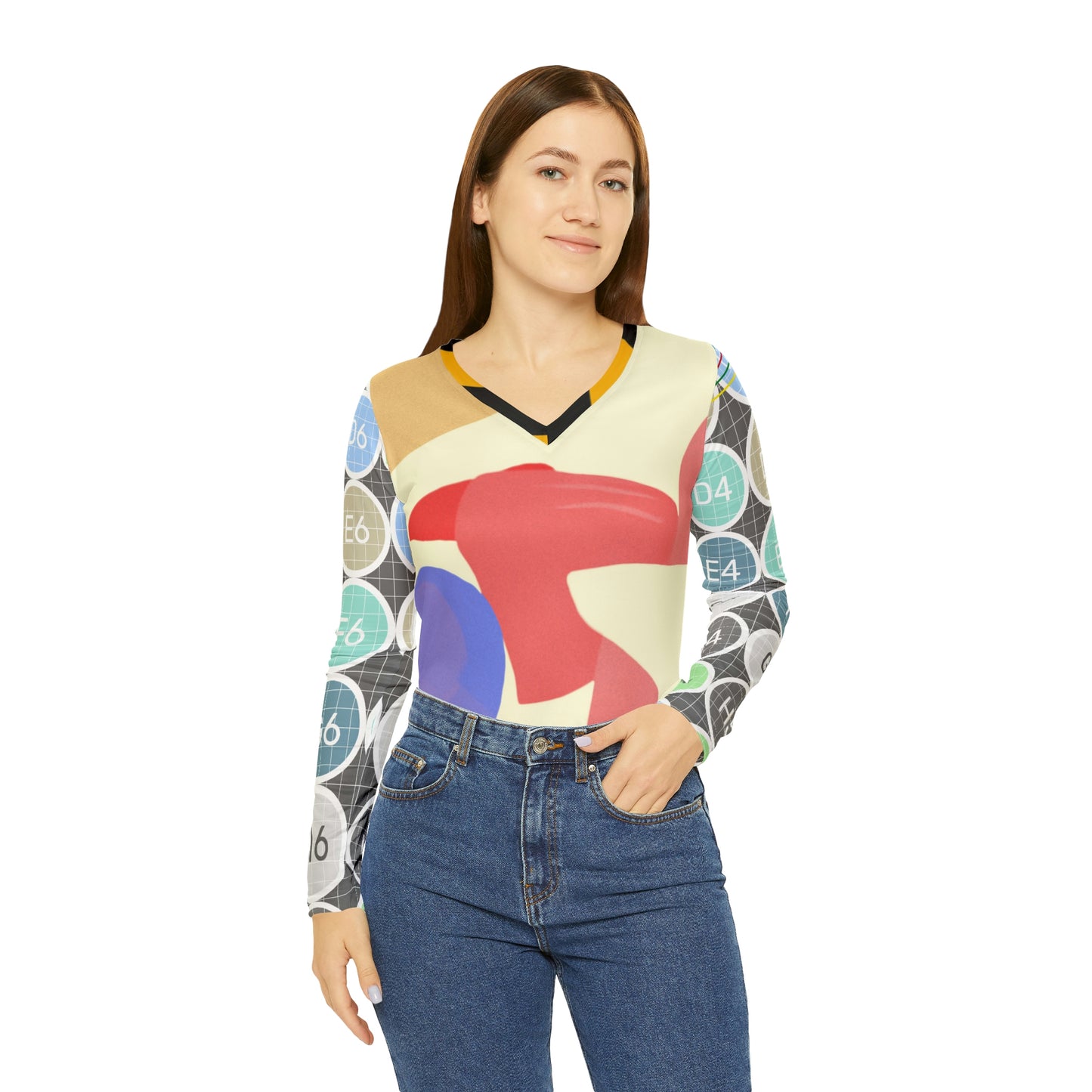 Women's Long Sleeve V-neck Shirt