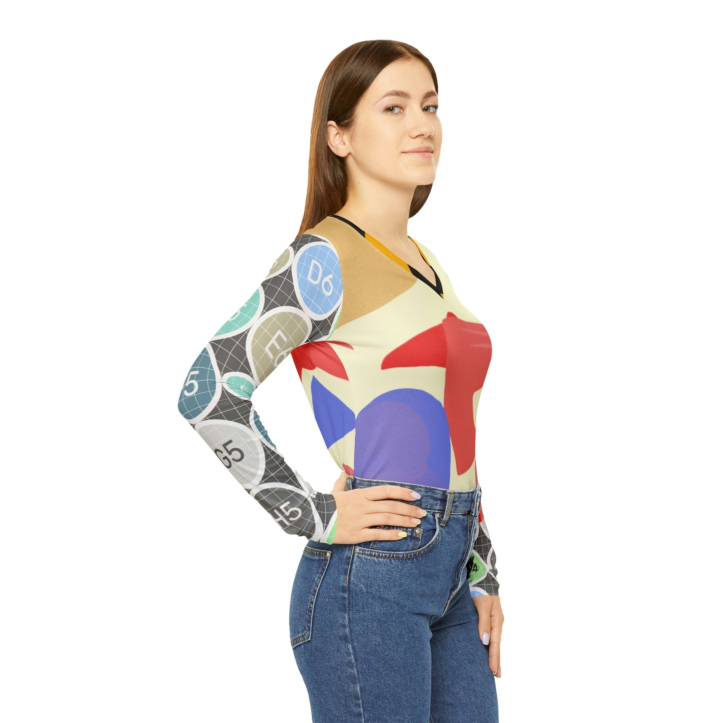 Women's Long Sleeve V-neck Shirt