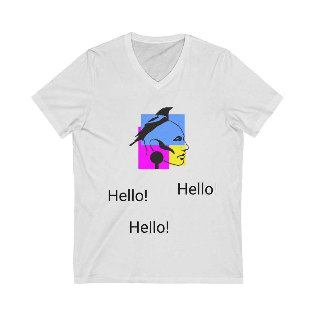 Unisex Jersey Short Sleeve V-Neck Tee