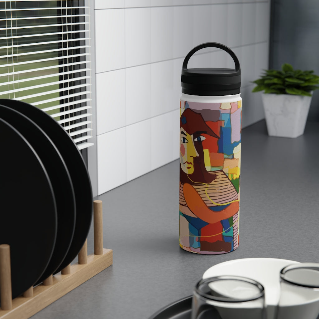 Stainless Steel Water Bottle, Handle Lid