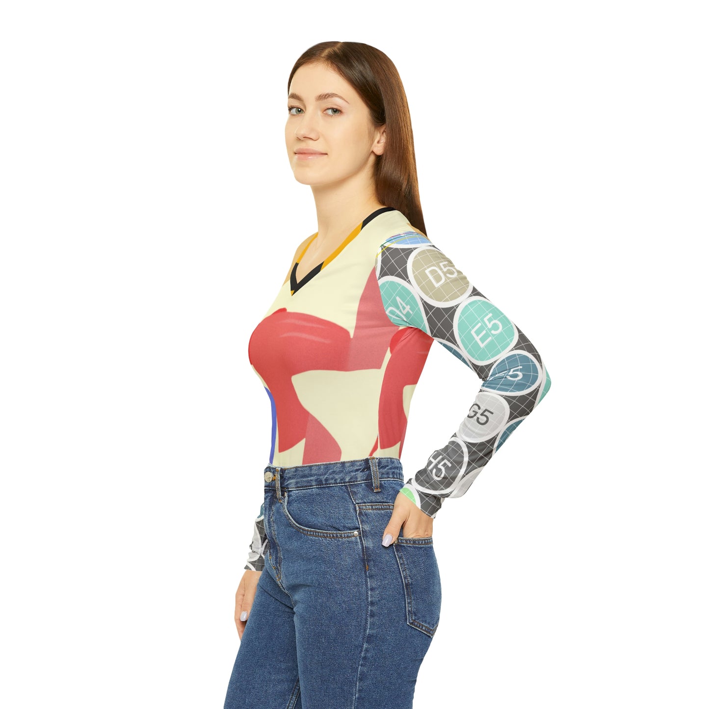 Women's Long Sleeve V-neck Shirt