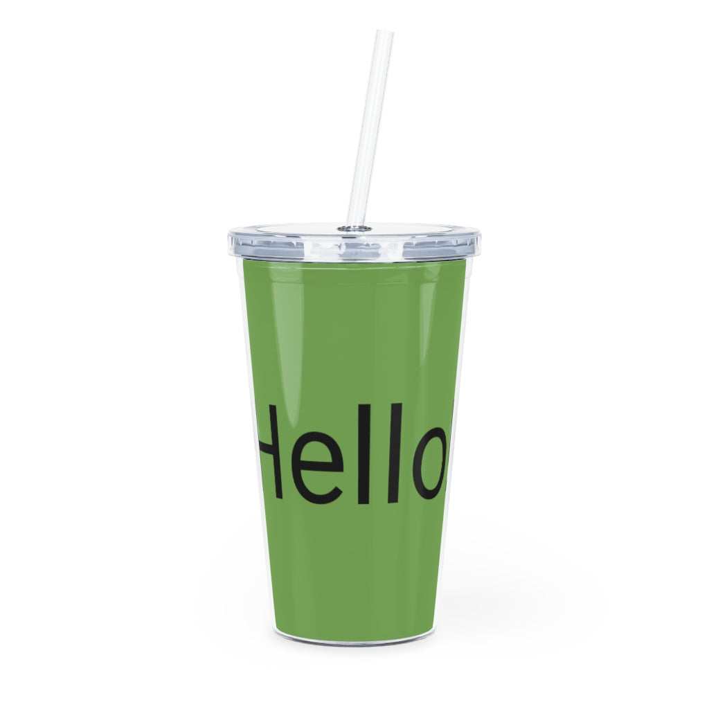 Plastic Tumbler with Straw