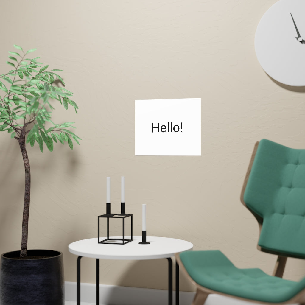 Vertical and horizontal matte posters