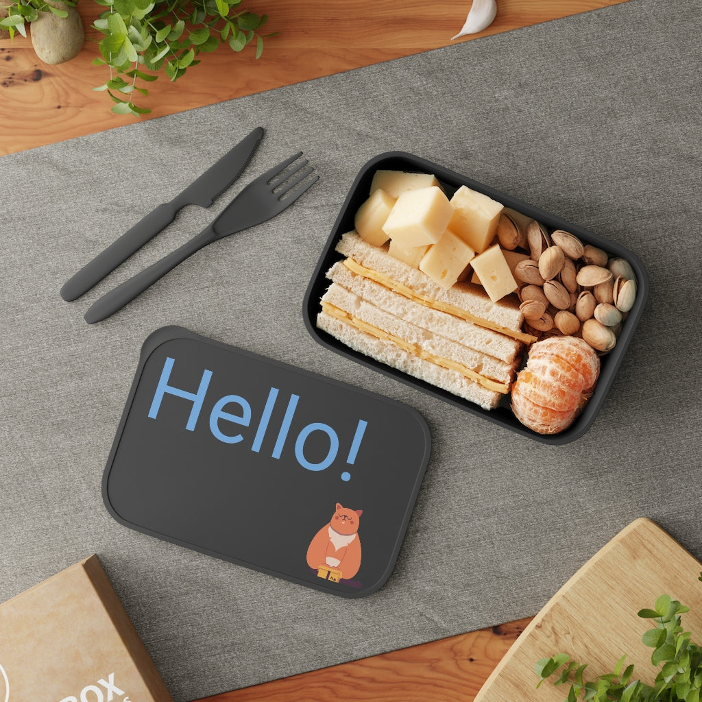 PLA Bento Box with Band and Utensils