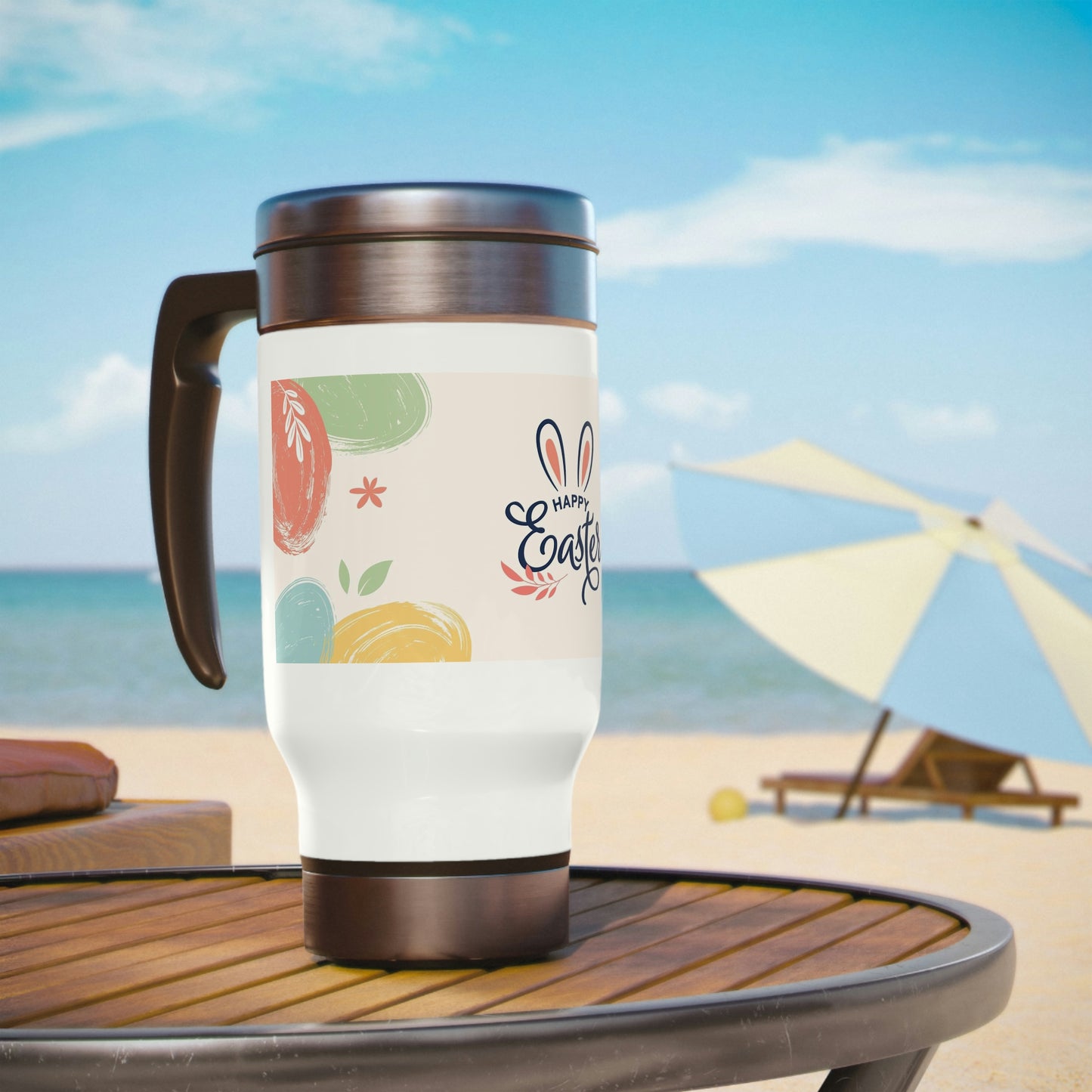 Stainless Steel Travel Mug with Handle, 14oz