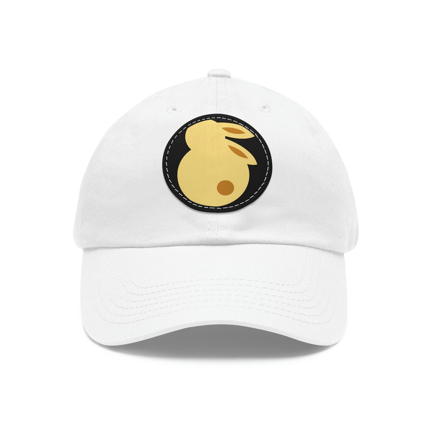 Dad Hat with Leather Patch (Round)