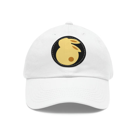Dad Hat with Leather Patch (Round)