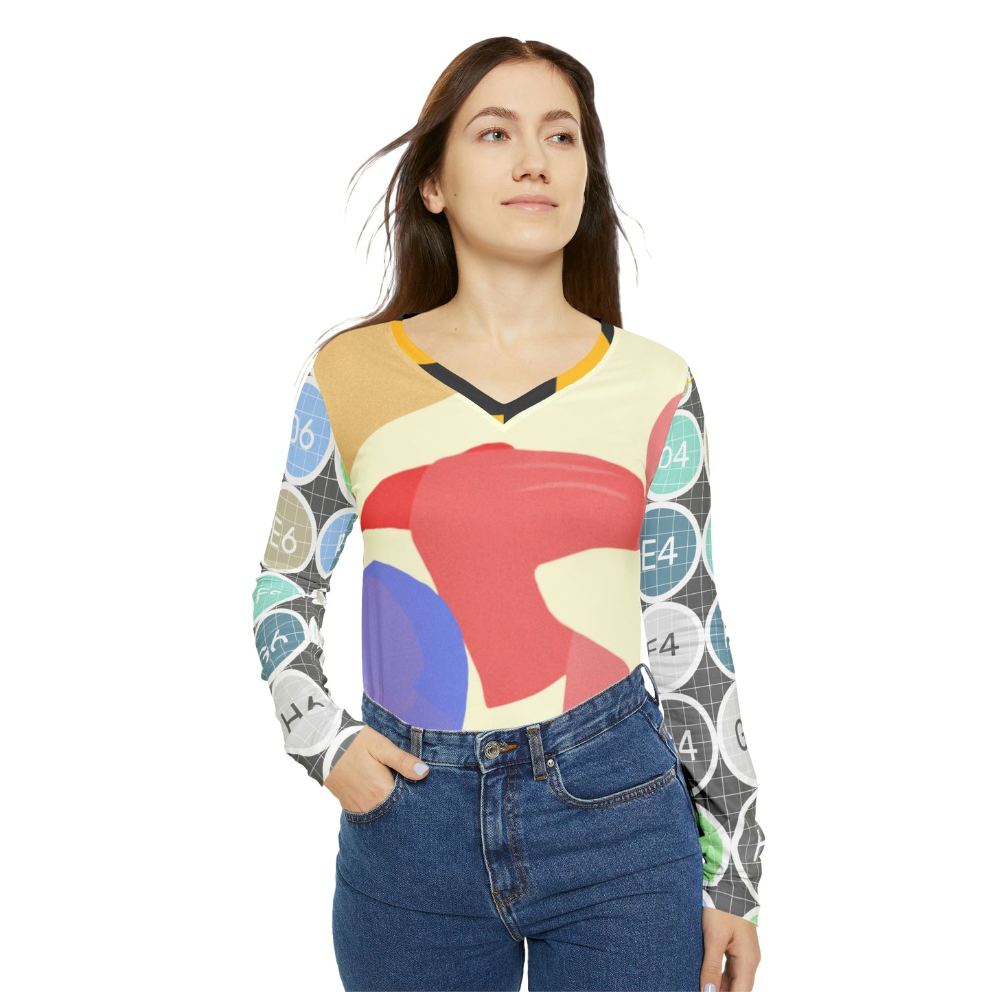 Women's Long Sleeve V-neck Shirt