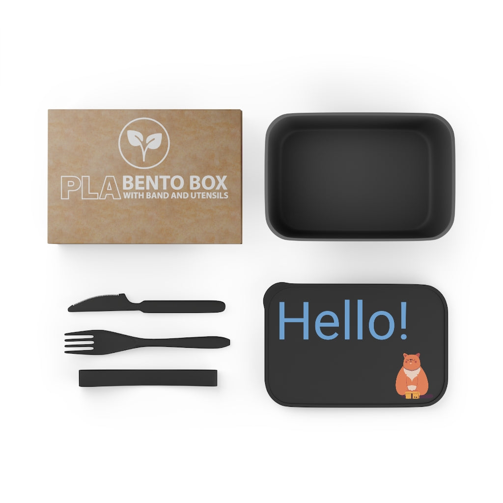 PLA Bento Box with Band and Utensils
