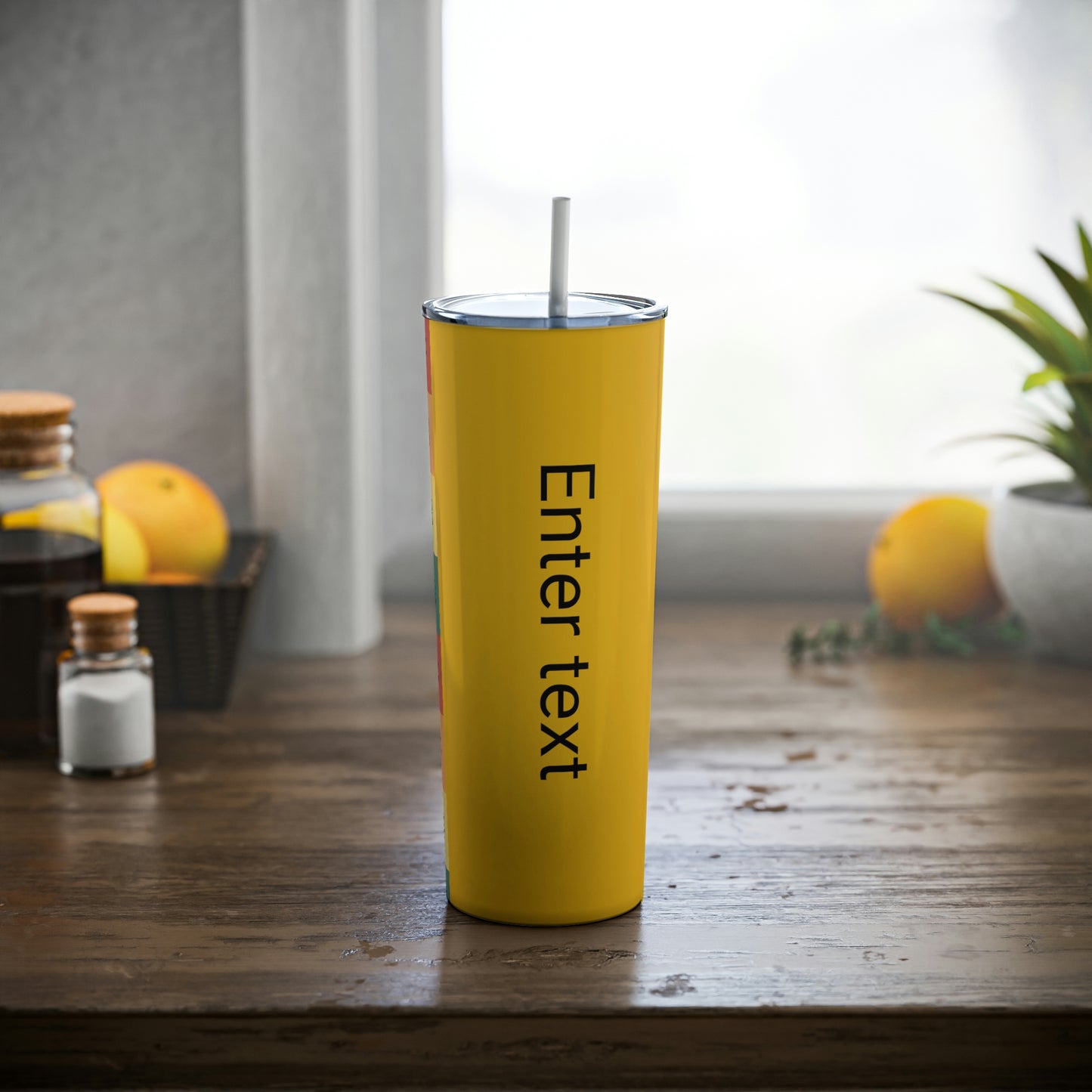 Skinny Steel Tumbler with Straw, 20oz