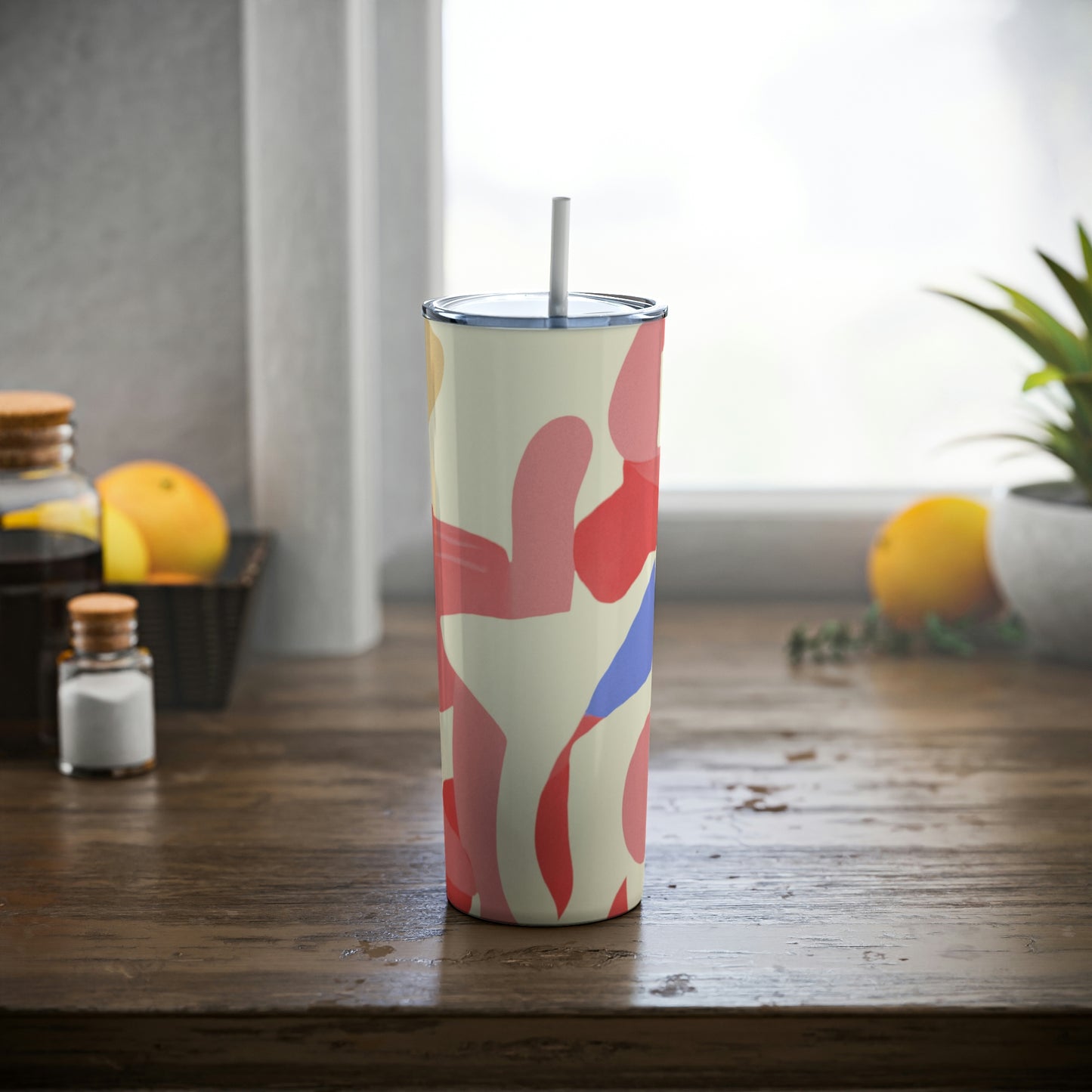 Skinny Steel Tumbler with Straw, 20oz