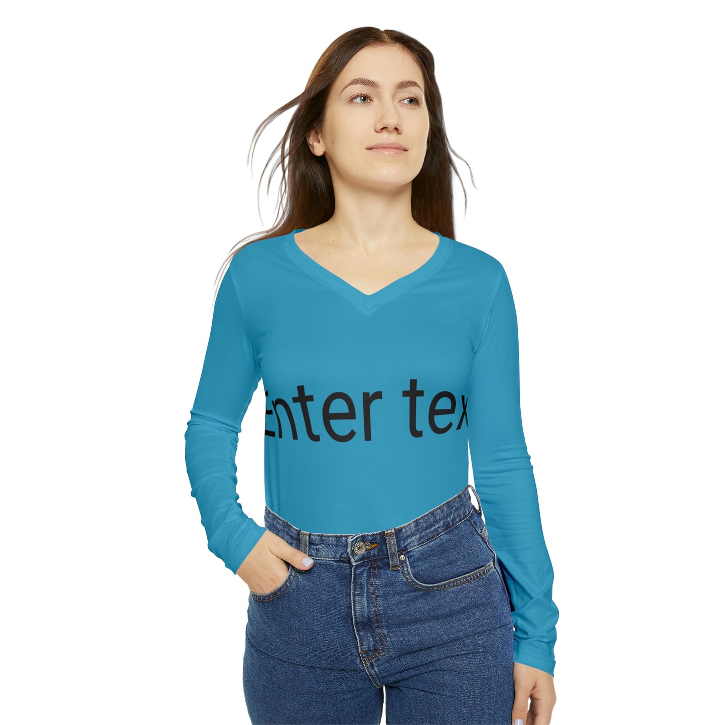 Women's Long Sleeve V-neck Shirt