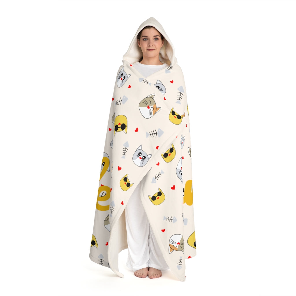 Hooded Sherpa Fleece Blanket