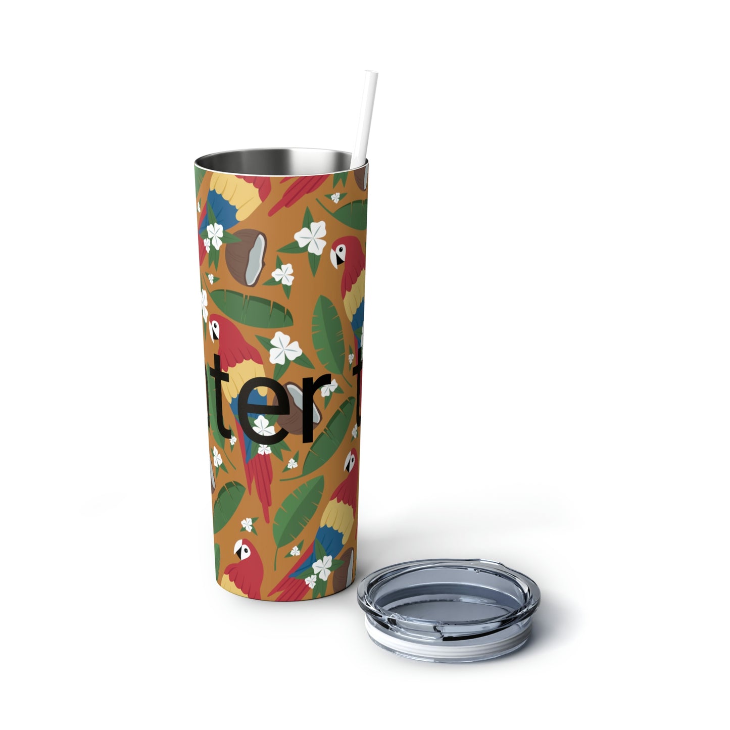 Skinny Steel Tumbler with Straw, 20oz