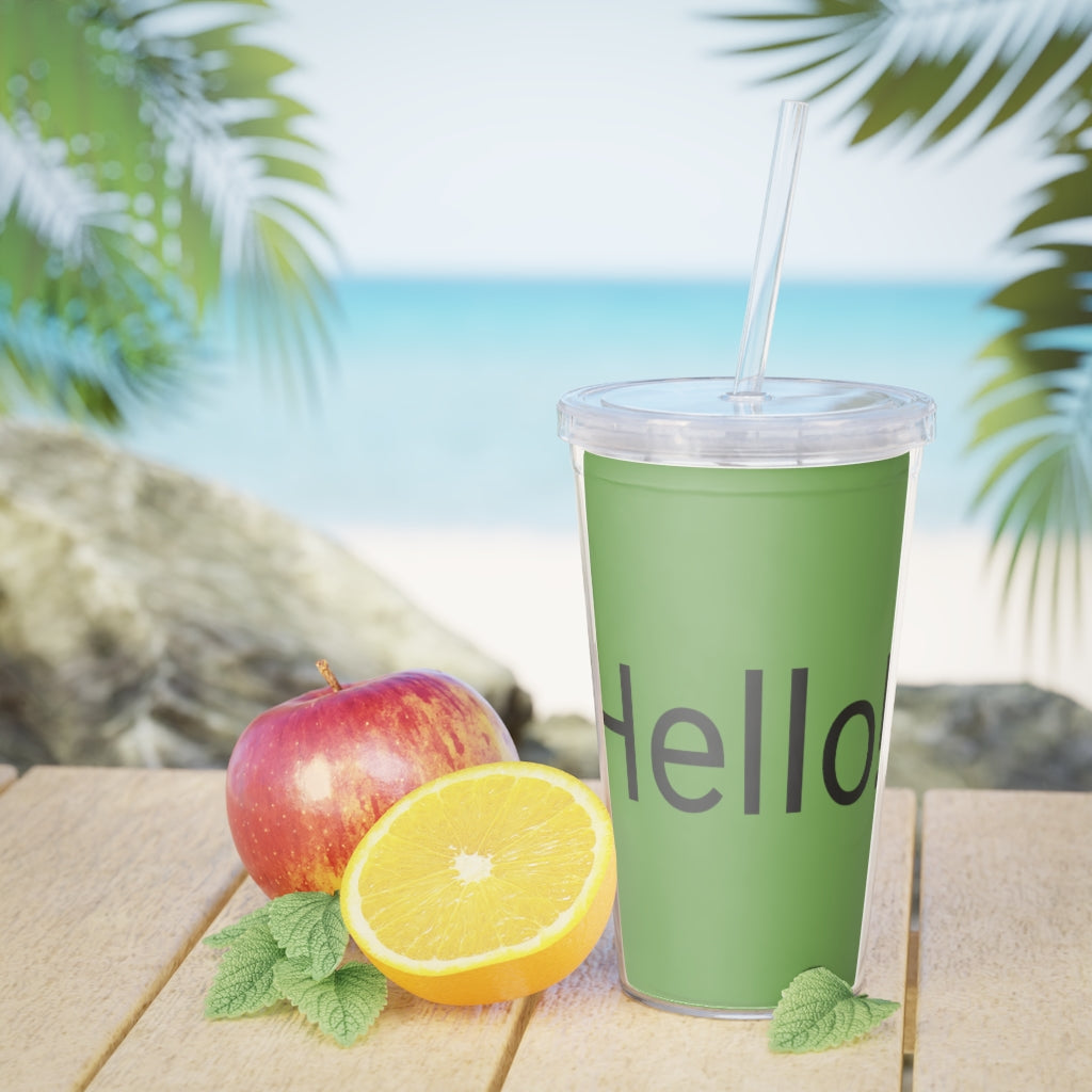 Plastic Tumbler with Straw