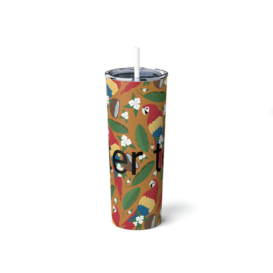 Skinny Steel Tumbler with Straw, 20oz