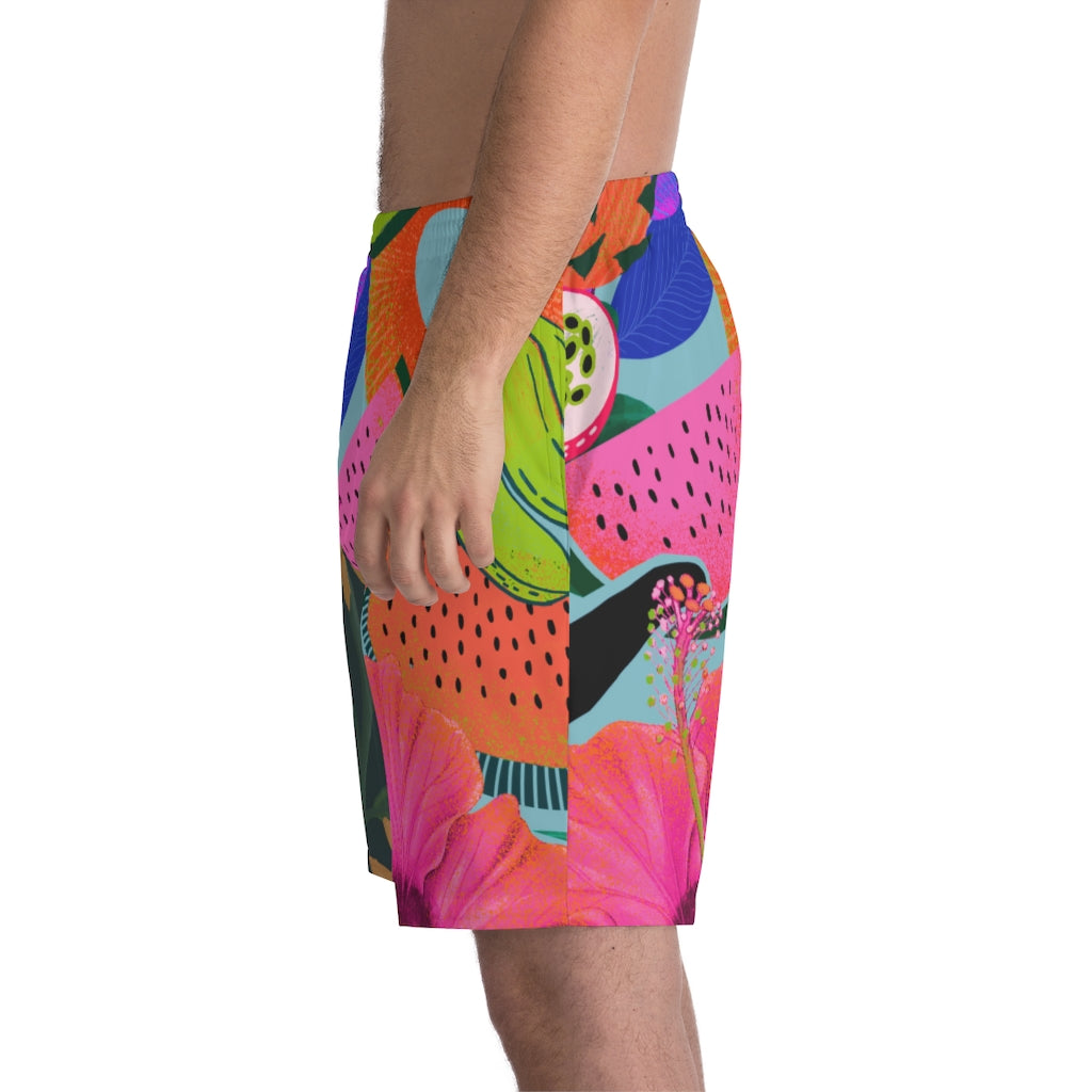 Men's Elastic Beach Shorts (AOP)