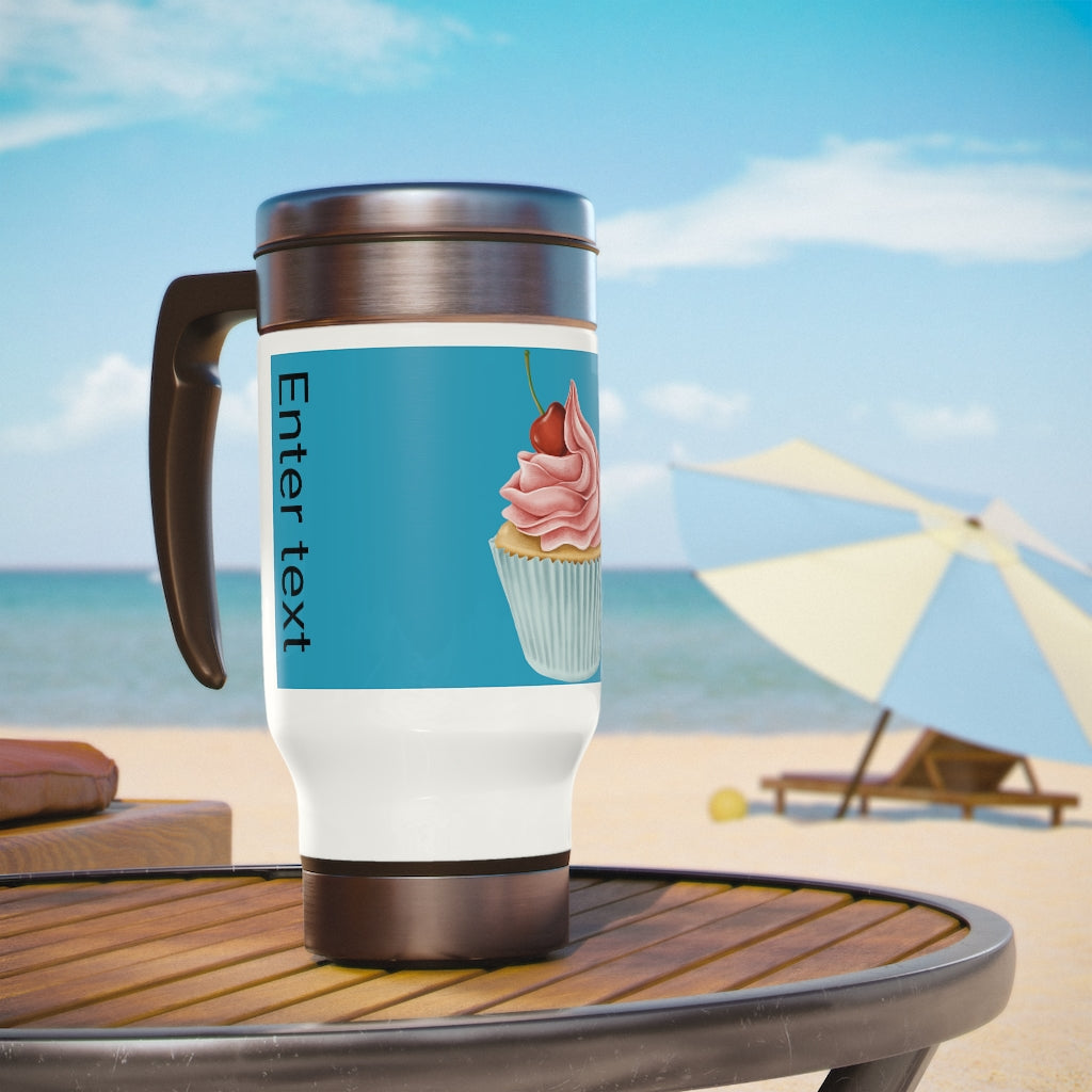 Stainless Steel Travel Mug with Handle, 14oz
